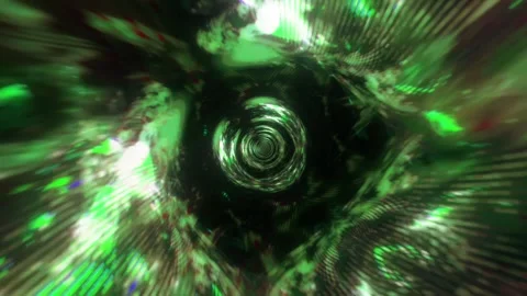 Green Segmented Streak Tunnel VJ Loop Stock Footage 330008402