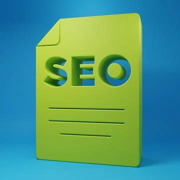 Green SEO optimization icon isolated on blue background. Minimalism concept.. 스톡 일러스트