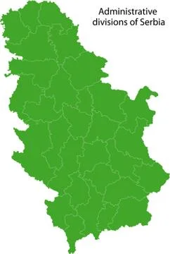 Green Serbia map Stock Illustration
