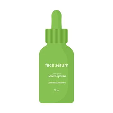 Green serum bottle with dropper cap Stock Illustration