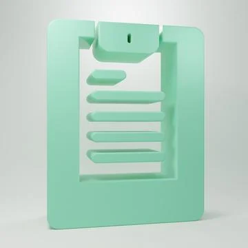Green Server, Data report icon isolated on grey background. Minimalism conc.. Illustrazione stock