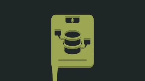 Green Server, Data, Web Hosting icon isolated on black background. 4K Video Stock Footage 235518379