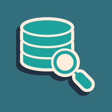 Green Server, Data, Web Hosting icon isolated on green background. Long shadow 스톡 일러스트
