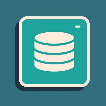 Green Server, Data, Web Hosting icon isolated on green background. Long shadow Stock Illustration