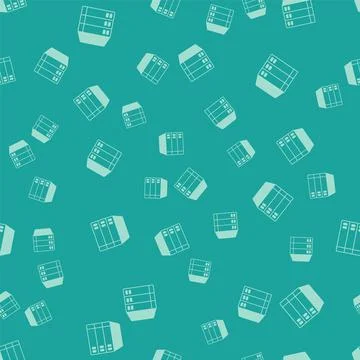 Green Server, Data, Web Hosting icon isolated seamless pattern on green Stock Illustration