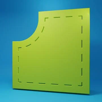 Green Sewing Pattern icon isolated on blue background. Markings for sewing... イラスト素材