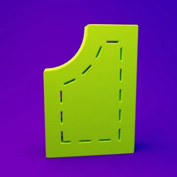 Green Sewing pattern icon isolated on purple-blue background. Markings for .. イラスト素材
