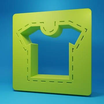 Green Sewing pattern icon isolated on blue background. Markings for sewing... Stock Illustration