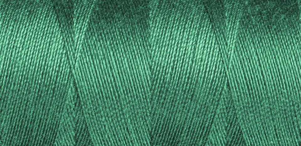 Green sewing thread texture Stock Photos
