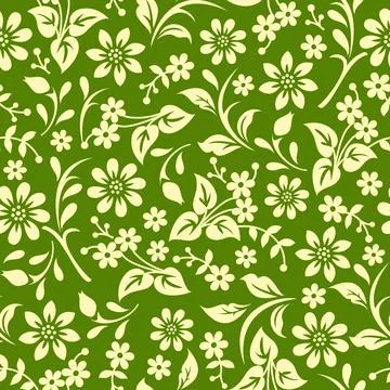 Green shade botanical plants pattern Stock Illustration