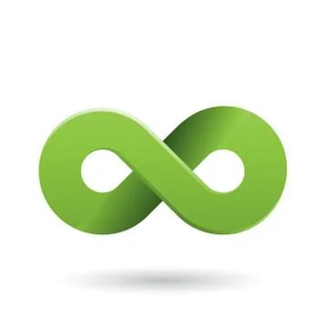 Green Shaded and Thick Infinity Symbol Vector Illustration Stock Illustration