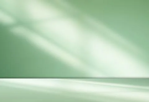 Green Shadow Floor Background Studio Room Photo Empty Gradient Leaf Floor Fotos de archivo