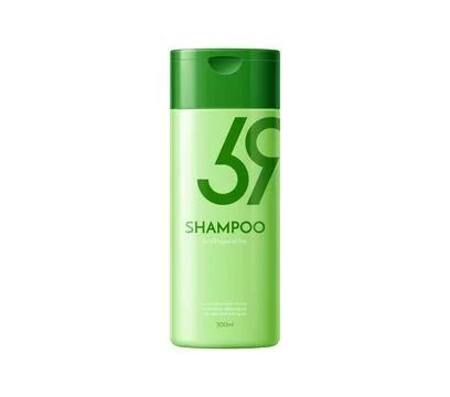 Green shampoo bottle package template or mockup Stock Illustration