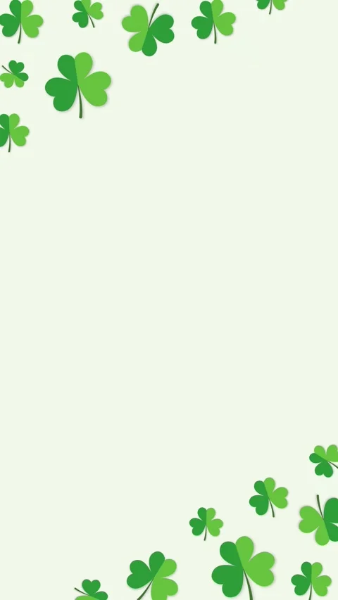 Green shamrock corner frame background with copy space for St. Patrick's Day. Stock Footage 328693969