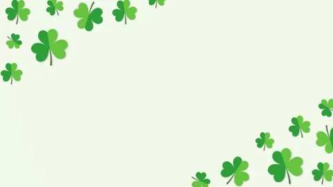 Green shamrock corner frame background with copy space for St. Patrick's Day. Stock Footage 328693976