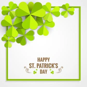 Green shamrock frame for St. Patrick's Day card Stock Illustration