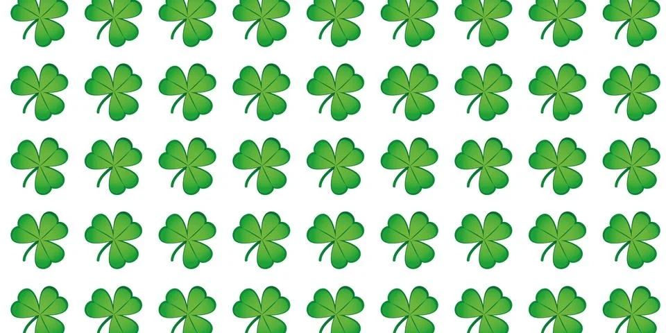 Green shamrock pattern clover leaf background 스톡 일러스트