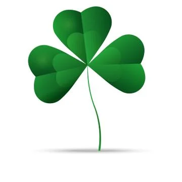 Green shamrock, three leaf clover, vector Stock Illustration