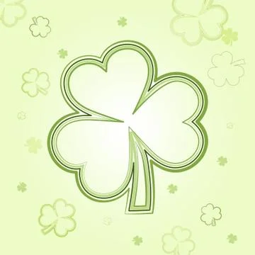 Green shamrocks over light background Stock Illustration