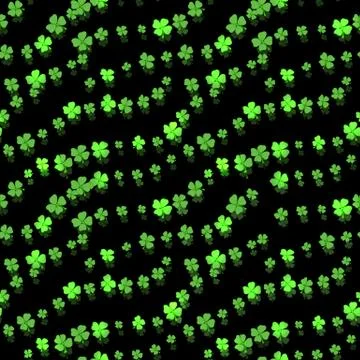 Green shamrocks pattern. St Patricks day background Stock Illustration