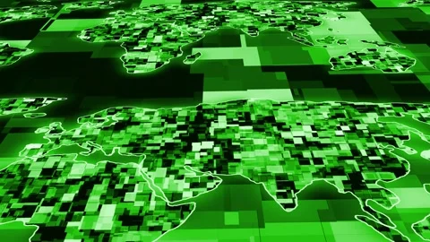 Green shape technology earth motion background Stock Footage 199636051