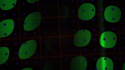 Green Shapes Moving on a Dark Grid for Abstract Technology Backgrounds Stock Footage 343722731
