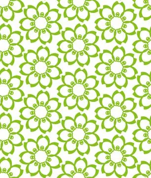 Green shapes with small black dots form a seamless vector pattern. Illustrazione stock