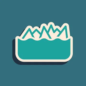 Green Sharp stone reefs protruding from the sea, a danger to sea ships and Stock Illustration