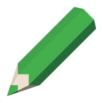 Green sharpened pencil. 3D-like simple vector illustration Stock Illustration