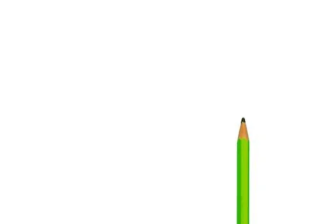 Green sharpened pencil on a white background Fotos de archivo