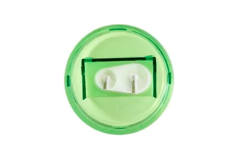 Green sharpener isolated on white background Stock Photos