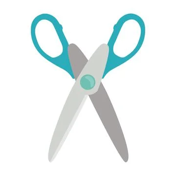 Green shears iron scissors for art craft vector illustration Stock Illustration