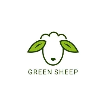 Green sheep vector illustration Stock Illustration