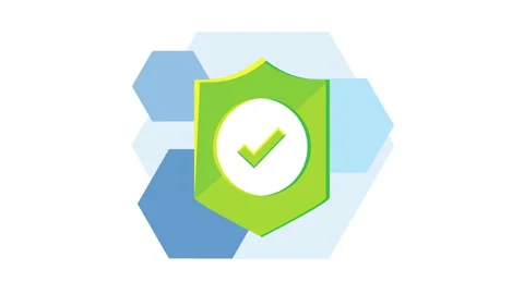 Green shield with check symbol Stock Footage 160527275