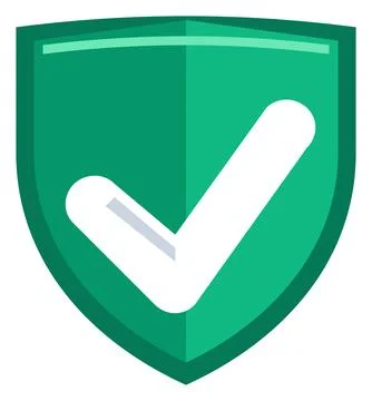 Green Shield Checkmark Icon, Security Protection Vector Illustration Stockillustratie