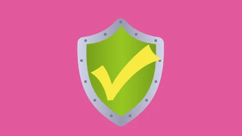 Green Shield Cyber Security 2d Animation with Alpha Matte Stock Footage 336293961