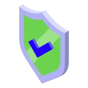Green shield displaying a blue check mark for security and protection 스톡 일러스트