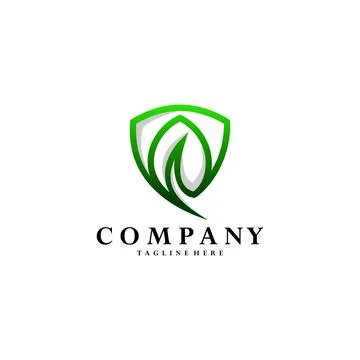 Green shield logo design vector Illustrazione stock
