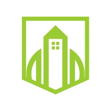 Green Shield Property Simple Graphic Stock Illustration