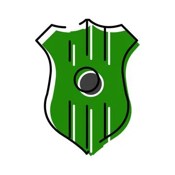 Green shield protecting data with security icon Stock Illustration