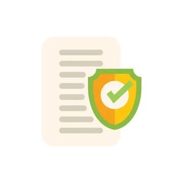 Green shield protecting important document for secure storage Stock Illustration