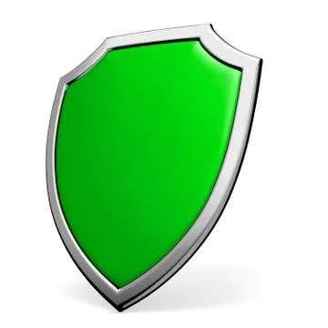 Green shield on white Stock Illustration