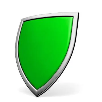 Green shield on white Stock Illustration