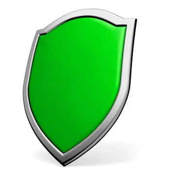 Green shield on white Stock Illustration