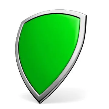 Green shield on white Stock Illustration