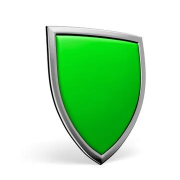 Green shield on white Stock Illustration