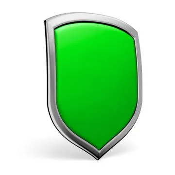 Green shield on white Stock Illustration