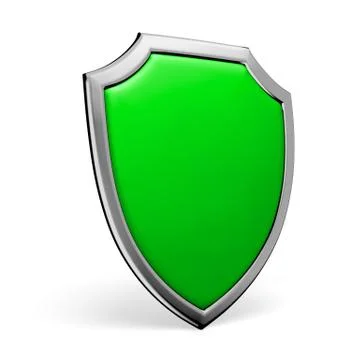 Green shield on white Stock-Illustration