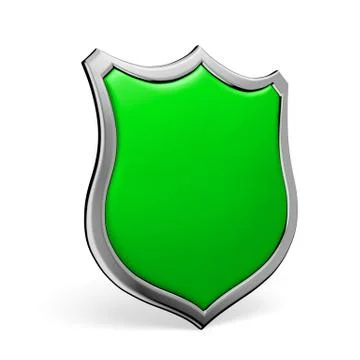 Green shield on white Stock Illustration