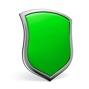 Green shield on white Stock Illustration